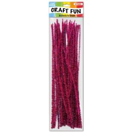 144 Pieces Forty Count Tinsel Stems Pink - Craft Stems