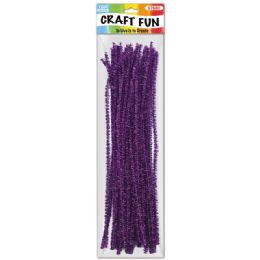 144 Wholesale Forty Count Tinsel Stems Purple