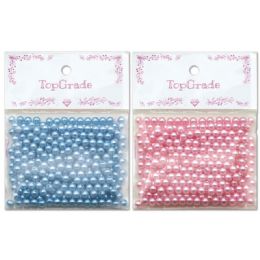 144 Wholesale Acrylic Pearl Beads Pink And Blue