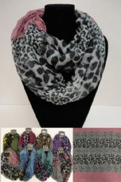 36 Wholesale ExtrA-Wide Light Weight Infinity Scarf [mixed Animal Print]