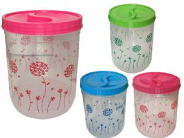 24 Bulk Large Capacity Printed 3 Pcs Set Containers For Kitchen And Pantry Storage For Cereal, Flour, Cooking