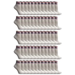 60 Pairs Yacht & Smith Women's Usa American Flag Low Cut Ankle Socks, Size 9-11 White, - Womens Ankle Sock