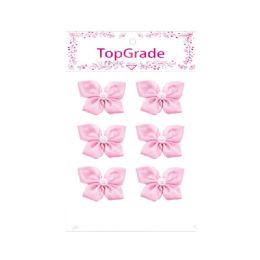 144 Pieces Satin Bow Baby Pink - Arts & Crafts