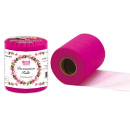 162 Pieces Decoration Tulle Hot Pink 6"x25 Yards - Craft Tools