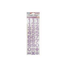 144 Wholesale Rhinestone Sticker Number Purple
