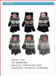 144 of Mens Winter Gloves Snowflake Design