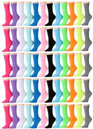 60 Wholesale Yacht & Smith Women's Printed Crew Socks Many Colors, Soft Touch Fun Prints