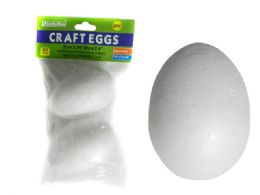 48 Wholesale 2pc Styrofoam Craft Eggs