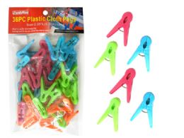 72 Units of 36pc Plastic Cloth Pegs - Clothes Pins