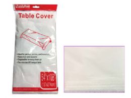 96 Wholesale White Table Cover 54x108" White