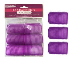 96 Wholesale 6pc Cling + Foam Hair Rollers