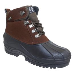 12 Units of Mens Warm Waterproof Winter Snow Boot In Brown - Men's Work Boots