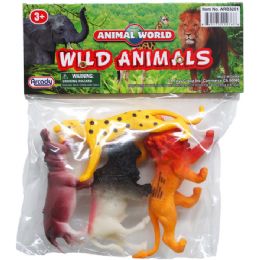 72 Wholesale Wild Animals In Pvc Bag With Header Card