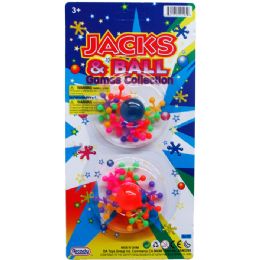 72 Wholesale 20pc Jacks With 2pc Rubber Balls On Blister Card