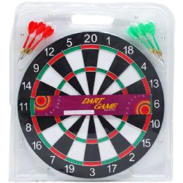 24 Bulk Dart Board With Darts In Pegable Blister Pack