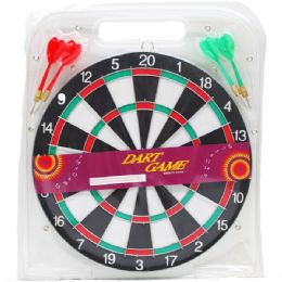 24 Pieces Dart Board With Darts In Pegable Blister Pack - Darts & Archery Sets