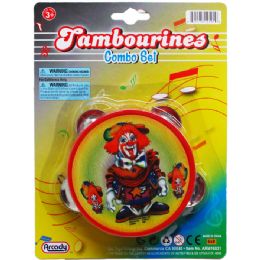 48 Wholesale 4" Tambourine On Blister Card, 4 Assrt Styles