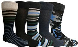 Yacht&smith 5 Pairs Of Mens Dress Socks, Colorful Fun Pattern Design, Casual (assorted r) - Mens Dress Sock