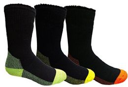 3 Pairs Yacht&smith 3 Pairs Mens Brushed Socks, Warm Winter Thermal Crew Sock - Mens Thermal Sock