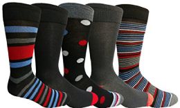 Yacht&smith 5 Pairs Of Mens Dress Socks, Colorful Fun Pattern Design, Casual (assorted m) - Mens Dress Sock