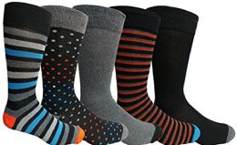 Yacht&smith 5 Pairs Of Mens Dress Socks, Colorful Fun Pattern Design, Casual (assorted o) - Mens Dress Sock