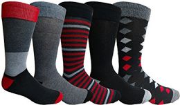 Yacht&smith 5 Pairs Of Mens Dress Socks, Colorful Fun Pattern Design, Casual (assorted b)
