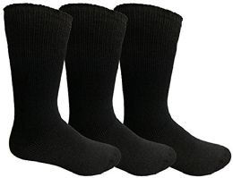 3 Pairs Yacht&smith 3 Pairs Mens Brushed Socks, Warm Winter Thermal Crew Sock (3 Pairs Assorted d) - Mens Thermal Sock