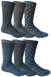 Wholesale 6 Pairs Of Yacht&smith Dress Socks, Colorful Patterned Assorted Styles (pack c)