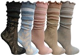5 Pairs Yacht&smith 5 Pairs Ruffle Slouch Socks For Women, Unique Frilly Cuff Fashion Trendy Ankle Socks (5 Pairs Sheer Top Ruffle) - Womens Ankle Sock