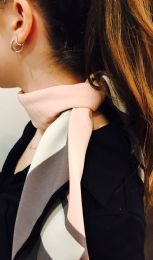 Yacht&smith Neck Scarf With Buckle, 50s Style Retro, Vintage Tie Shawl Wrap (chic Pink)