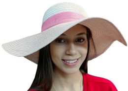 Yacht & Smith Floppy Stylish Sun Hats Bow And Leather Design, Style C - Rose - Sun Hats