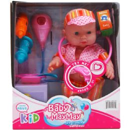 12 Pieces Baby Doll With Sound And Accessories In Window Box - Dolls