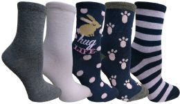 Yacht&smith 5 Pairs Of Womens Crew Socks, Fun Colorful Hip Patterned Everyday Sock (color Prints k) - Womens Crew Sock