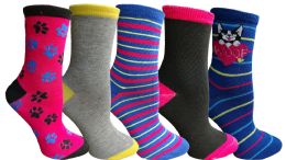 Yacht&smith 5 Pairs Of Womens Crew Socks, Fun Colorful Hip Patterned Everyday Sock (color Prints h) - Womens Crew Sock