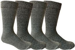 4 Pairs Mens Merino Wool Socks, Twisted Yarn, Comfort Knit, Moisture Wicking Wool - Mens Thermal Sock