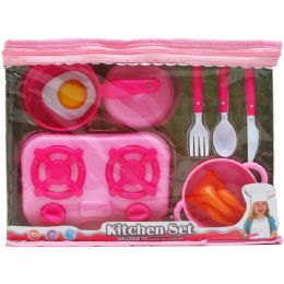 24 Pieces 9 & 11pc Kitchen/tea Set In Pegable Zipper Bag - Girls Toys