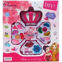 24 Pieces Three Level Crown Shape Toy Make Up In Window Box - Girls Toys