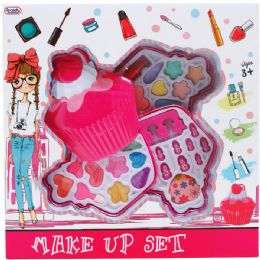 12 Pieces Three Level Cupcake Shape Toy Make Up In Window Box - Girls Toys