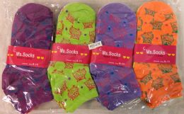 36 Wholesale Women's Owl Print Ankle Sock