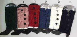 12 Pairs Knitted Boot Topper Crochet With 3 Big Buttons - Womens Leg Warmers