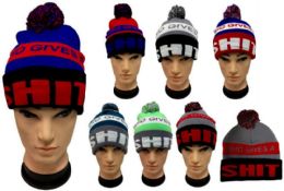 24 Pairs "who Gives A Sh**t" Beanie Hat With Pom Pom - Winter Beanie Hats