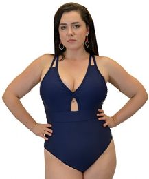 Yacht & Smith Plus Size Womens Swimsuit, Fashion One Piece Bathing Suit Tank (navy, 1x) - Womens Swimwear