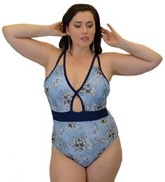 Yacht & Smith Plus Size Womens Swimsuit, Fashion One Piece Bathing Suit Tank (floral, 2x) - Womens Swimwear
