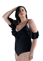 Yacht & Smith Plus Size Womens Swimsuit, Fashion One Piece Bathing Suit Tank (black, 2x) - Womens Swimwear