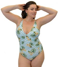 Yacht & Smith Plus Size Womens Swimsuit, Fashion One Piece Bathing Suit Tank (island, 1x) - Womens Swimwear