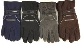 36 Wholesale Double Fleece Layered Man Gloves Winter Gloves