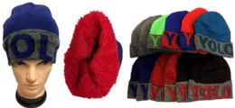 36 Pieces "yolo" Plush Lining Winter Hat - Winter Beanie Hats