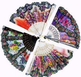 120 Pieces Floral Folding Hand Fans - Novelty Toys