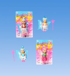 144 Pieces Mini Fairy Doll In Blister Card - Dolls