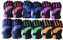 12 Pairs Yacht & Smith Children's Winter Thermal Ski Gloves - Kids Winter Gloves